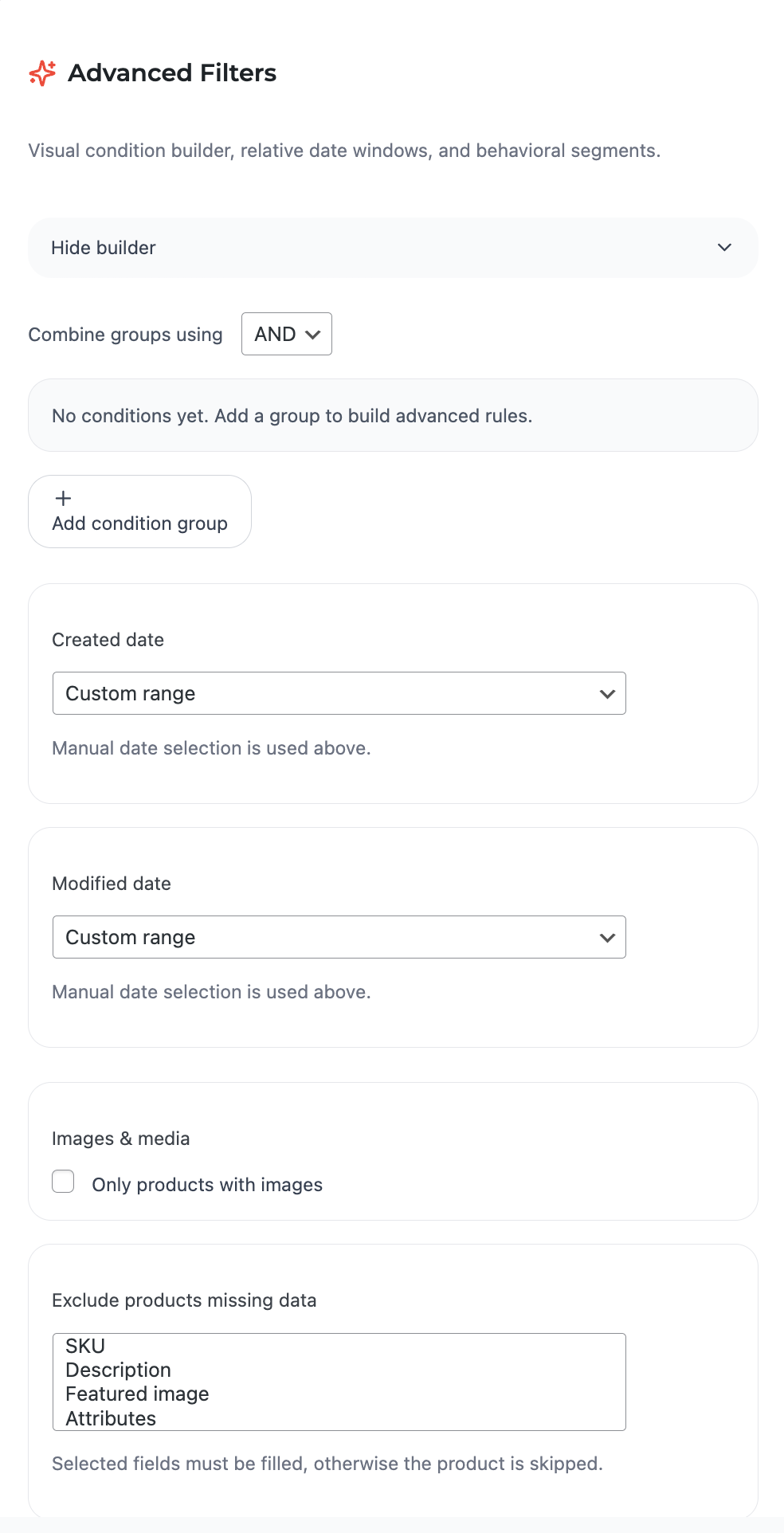 Advanced Filters (Condition Builder)
