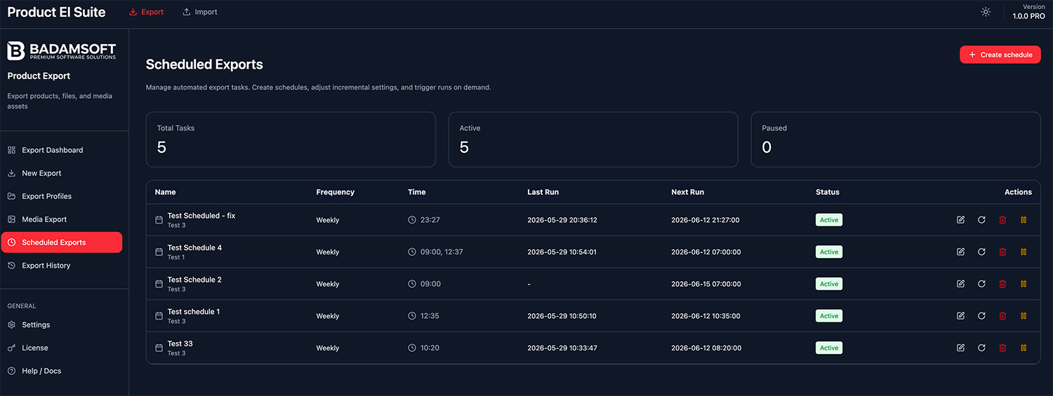 Scheduled Export